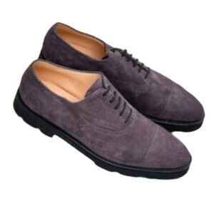 NWT JOHN LOBB Loe Suede Derby Loafers in Charcoal Sz 11.5